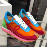 Loewe Unisex Flow Runner In Nylon And Suede Red