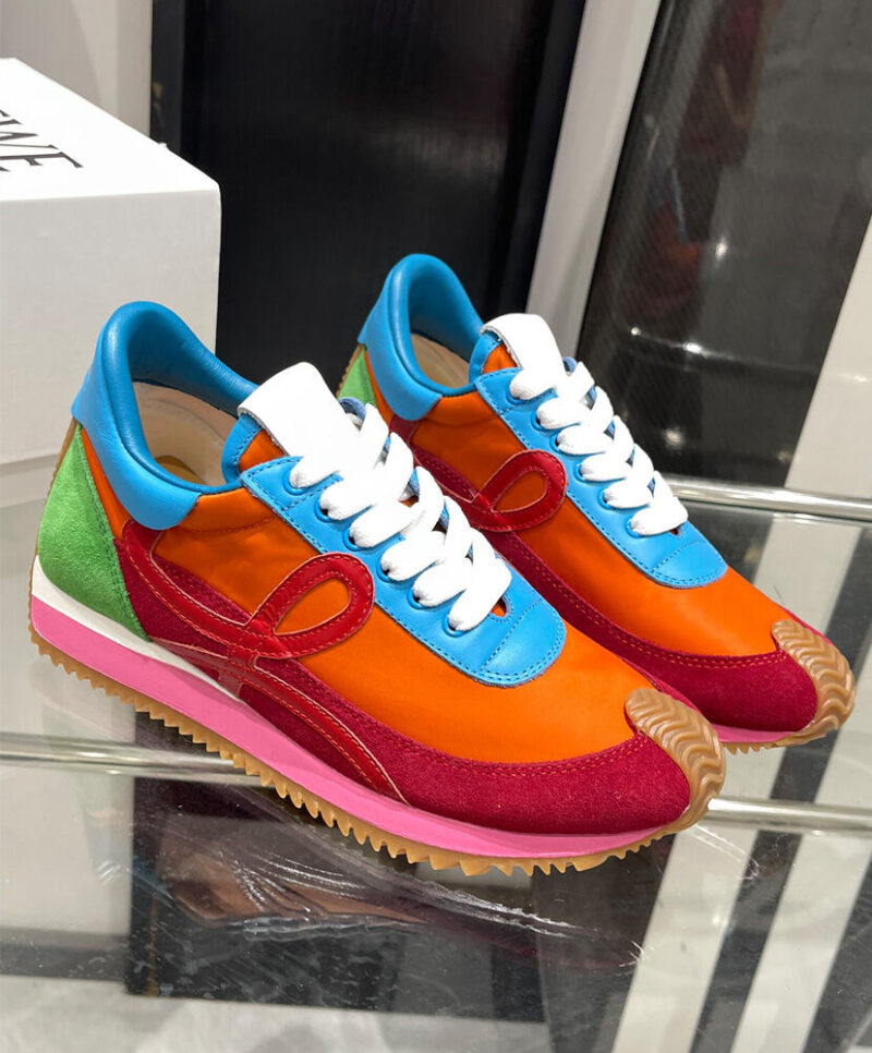 Loewe Unisex Flow Runner In Nylon And Suede Red
