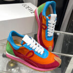 Loewe Unisex Flow Runner In Nylon And Suede Red