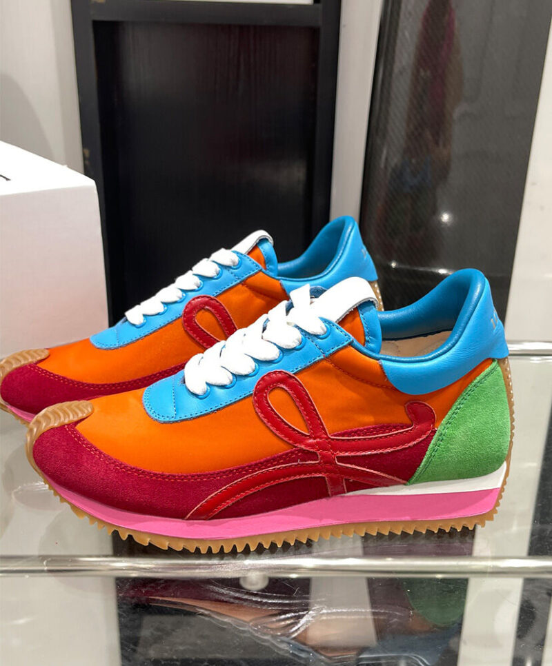 Loewe Unisex Flow Runner In Nylon And Suede Red