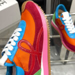 Loewe Unisex Flow Runner In Nylon And Suede Red