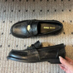 Miumiu Women's Calfskin Penny Loafers Black