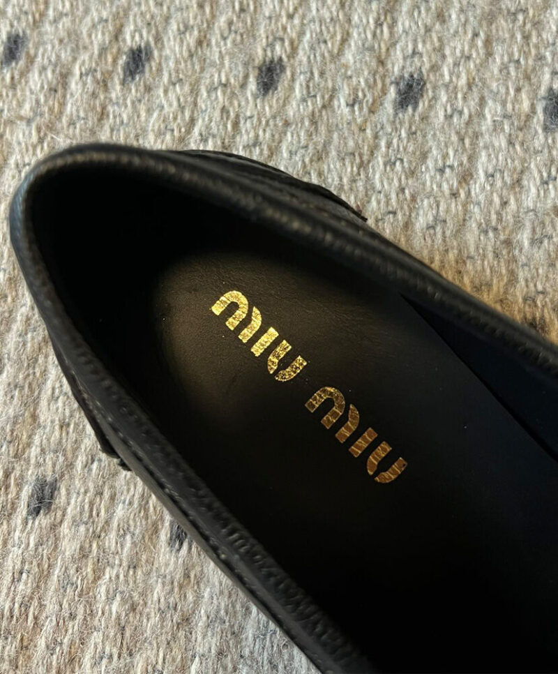 Miumiu Women's Calfskin Penny Loafers Black