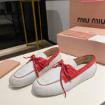 Miumiu Women's Unlined Bleached Two-tone Leather Loafers