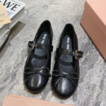 Miumiu Women's Leather Ballerinas Black