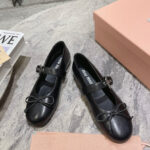 Miumiu Women's Leather Ballerinas Black