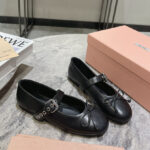 Miumiu Women's Leather Ballerinas Black