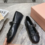 Miumiu Women's Leather Ballerinas Black