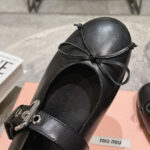 Miumiu Women's Leather Ballerinas Black