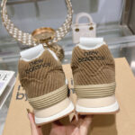 Miumiu x New Balance 574 Striped Velvet Sneakers Dark Coffee