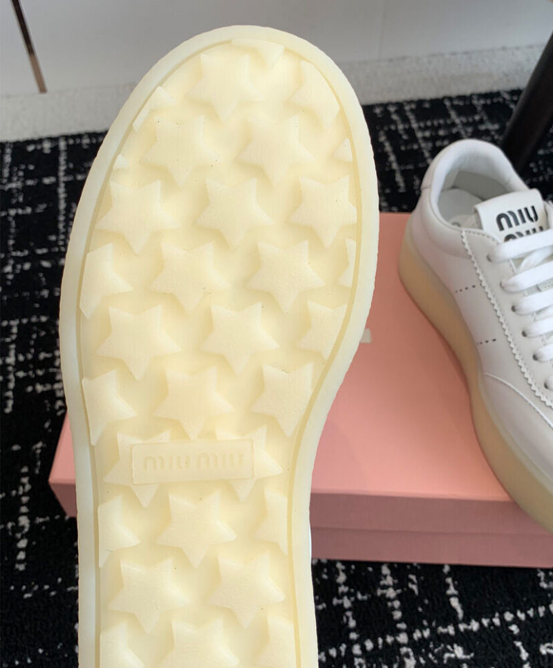 Miumiu Women's Leather Sneakers White