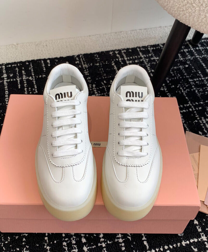 Miumiu Women's Leather Sneakers White