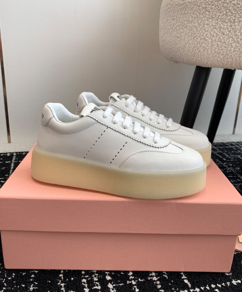 Miumiu Women's Leather Sneakers White