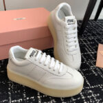 Miumiu Women's Leather Sneakers White