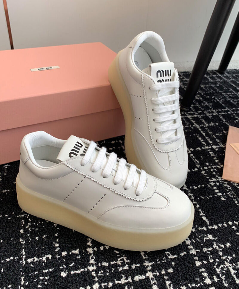 Miumiu Women's Leather Sneakers White