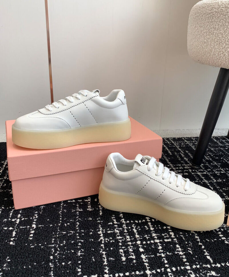 Miumiu Women's Leather Sneakers White