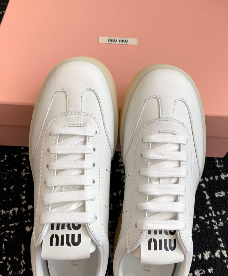 Miumiu Women's Leather Sneakers White