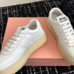 Miumiu Women's Leather Sneakers White