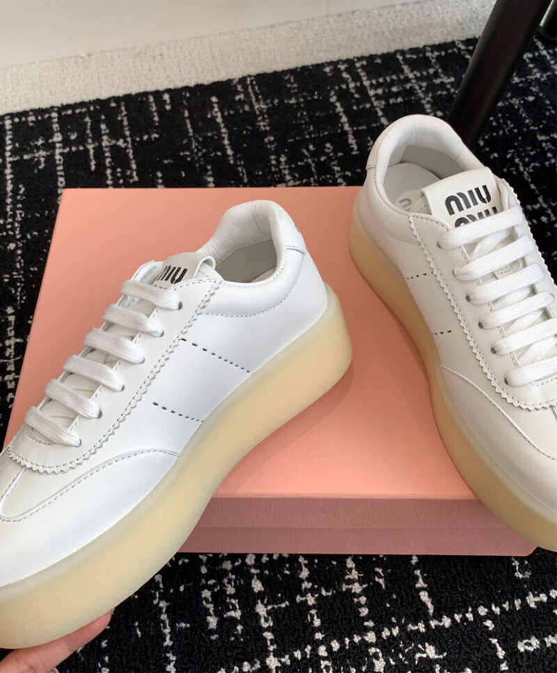 Miumiu Women's Leather Sneakers White