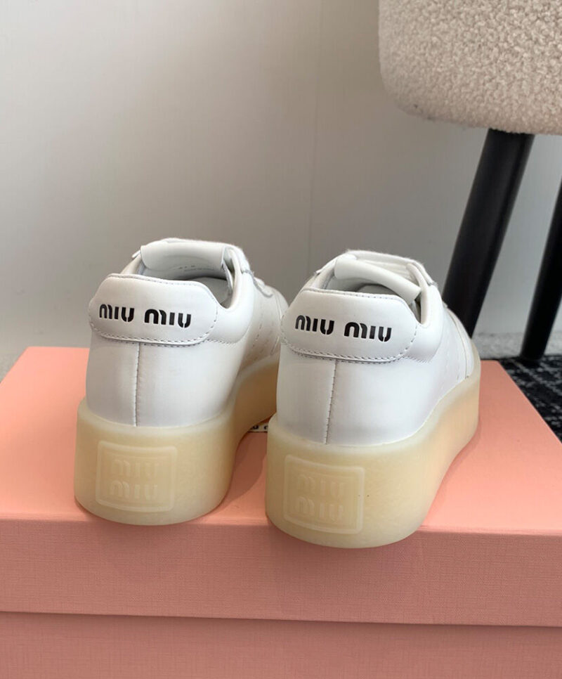 Miumiu Women's Leather Sneakers White