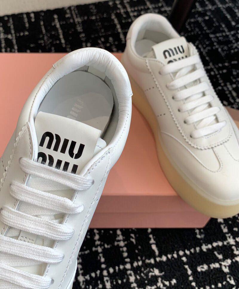 Miumiu Women's Leather Sneakers White