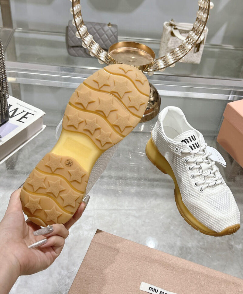 Miumiu Women's Fabric And Mesh Sneakers