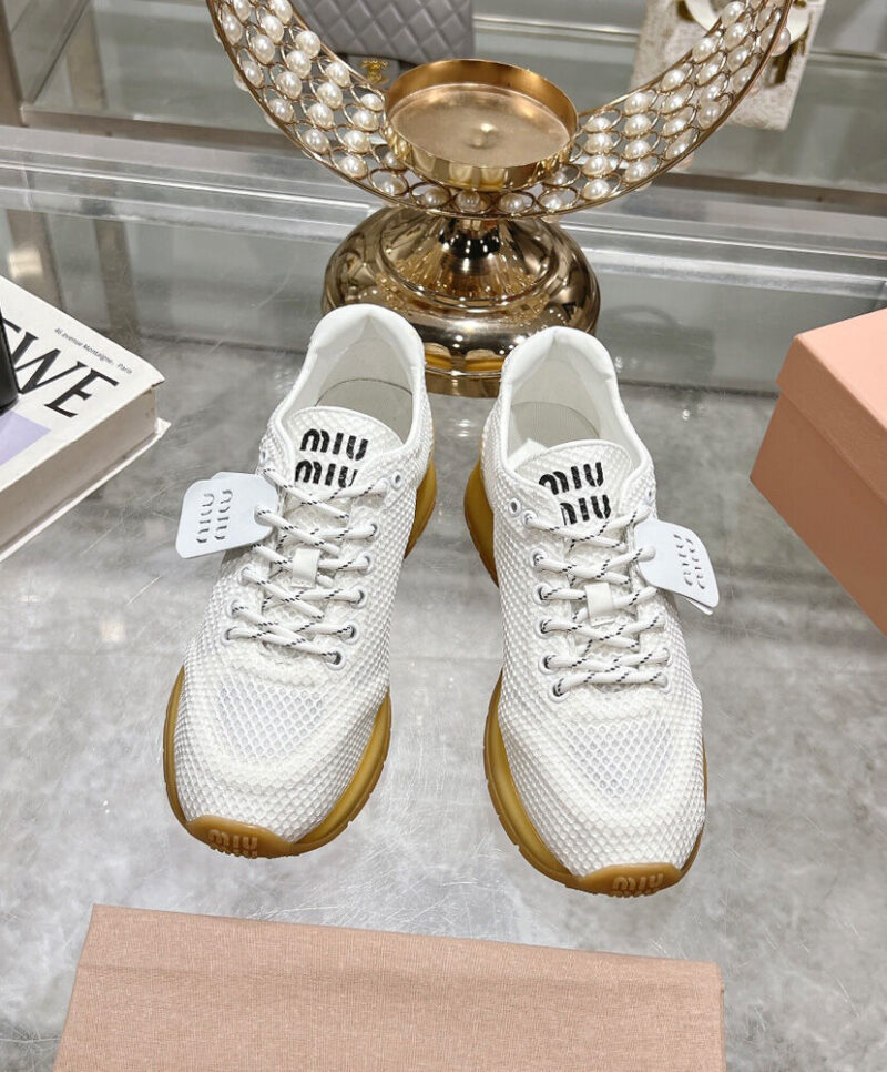 Miumiu Women's Fabric And Mesh Sneakers