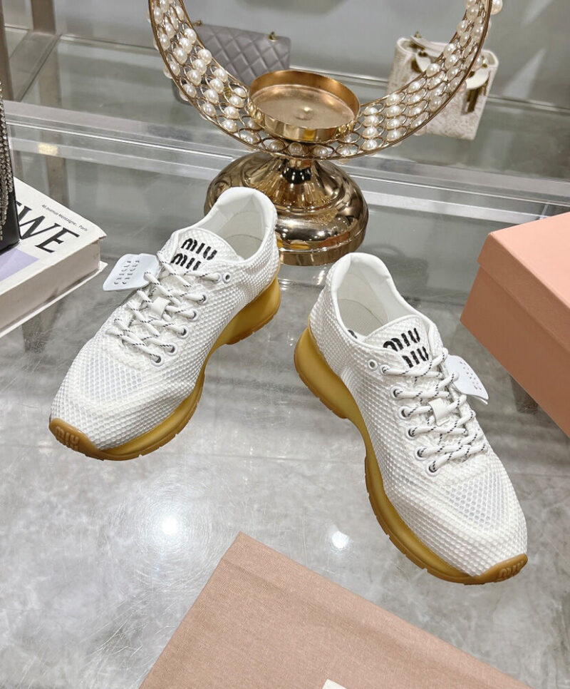 Miumiu Women's Fabric And Mesh Sneakers