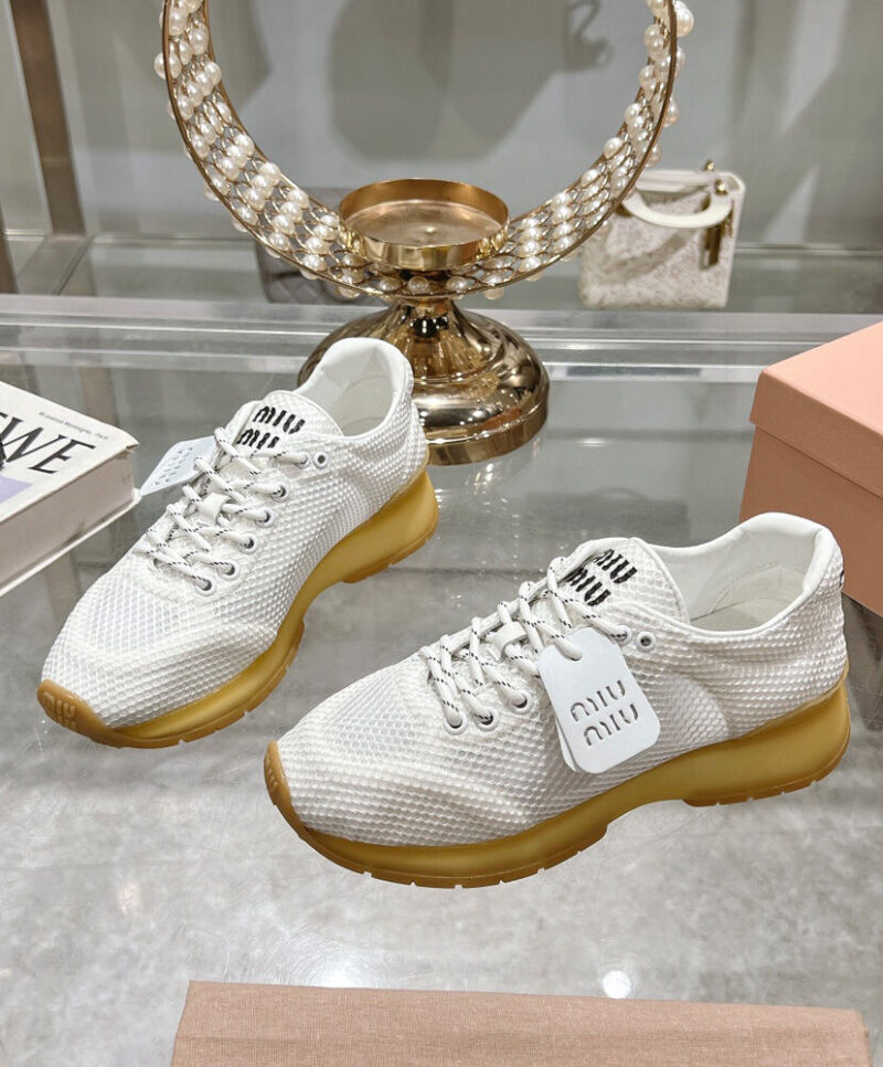 Miumiu Women's Fabric And Mesh Sneakers
