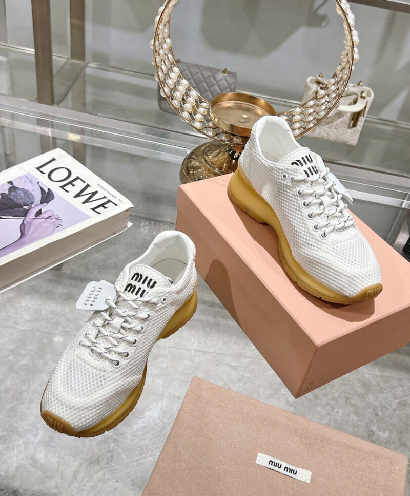 Miumiu Women's Fabric And Mesh Sneakers