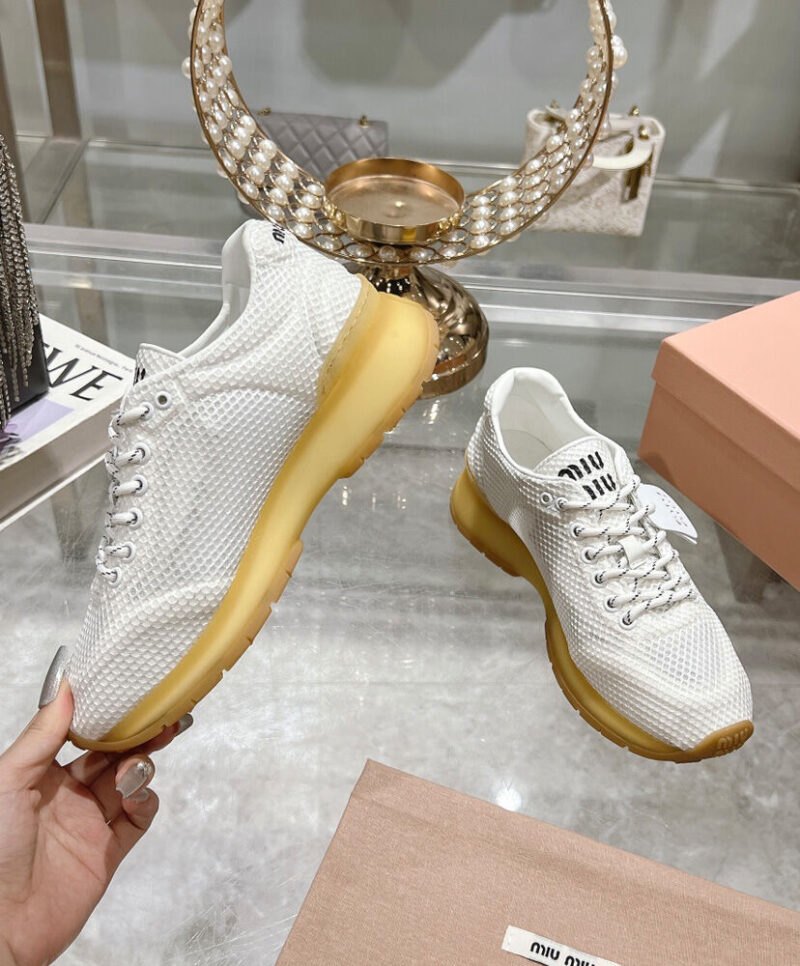 Miumiu Women's Fabric And Mesh Sneakers