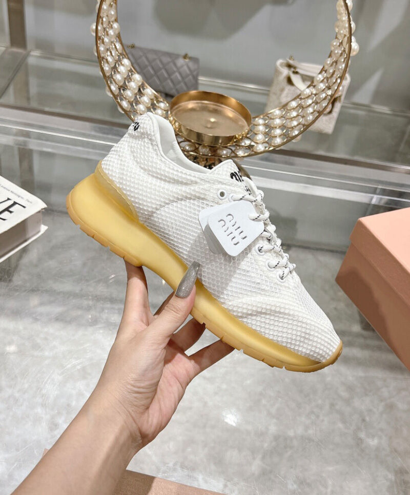 Miumiu Women's Fabric And Mesh Sneakers