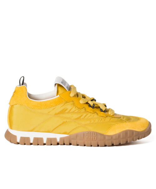 Miumiu Women's Tyre Technical Fabric And Suede Sneakers