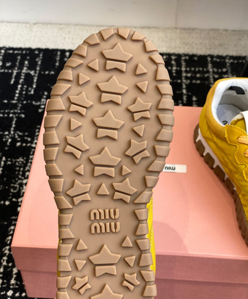 Miumiu Women's Tyre Technical Fabric And Suede Sneakers