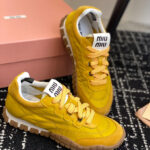 Miumiu Women's Tyre Technical Fabric And Suede Sneakers