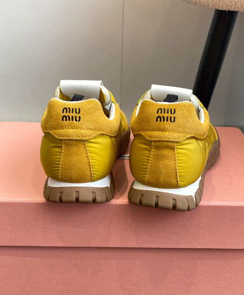 Miumiu Women's Tyre Technical Fabric And Suede Sneakers
