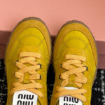 Miumiu Women's Tyre Technical Fabric And Suede Sneakers