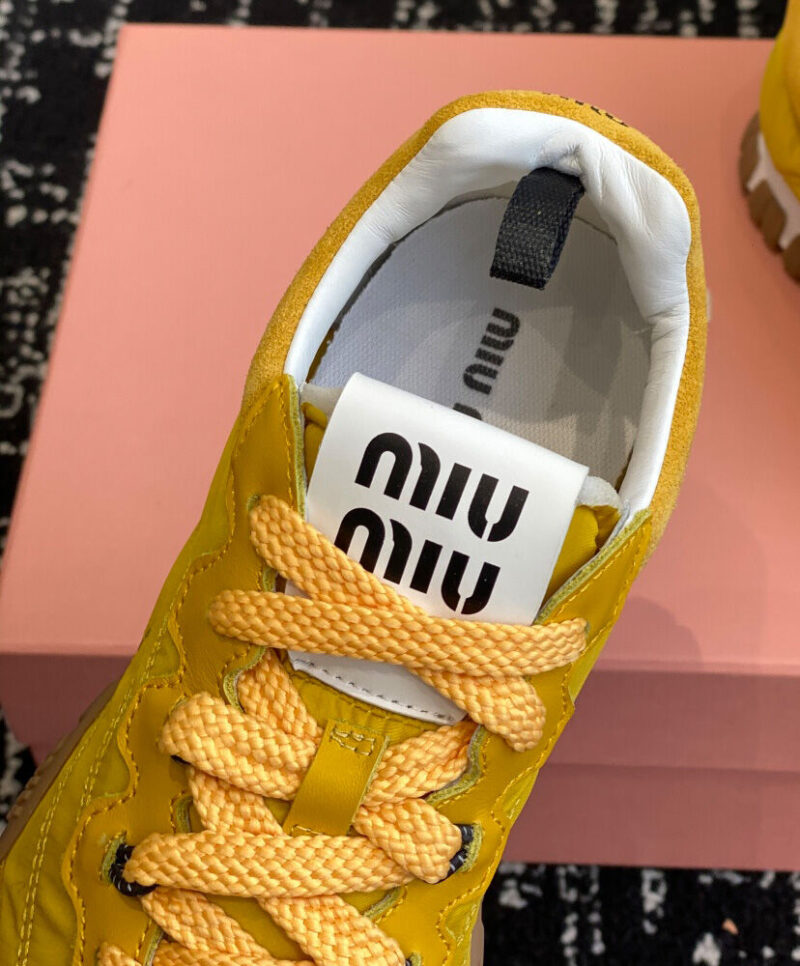 Miumiu Women's Tyre Technical Fabric And Suede Sneakers