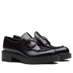 Prada Women's Monolith Brushed Leather Pointed Loafers