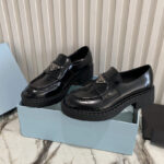 Prada Women's Monolith Brushed Leather Pointed Loafers