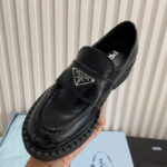 Prada Women's Monolith Brushed Leather Pointed Loafers