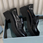 Prada Women's Monolith Brushed Leather Pointed Loafers