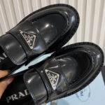 Prada Women's Monolith Brushed Leather Pointed Loafers