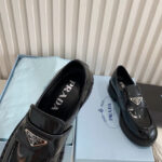 Prada Women's Monolith Brushed Leather Pointed Loafers