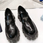 Prada Women's Monolith Brushed Leather Pointed Loafers
