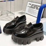 Prada Women's Monolith Brushed Leather Pointed Loafers