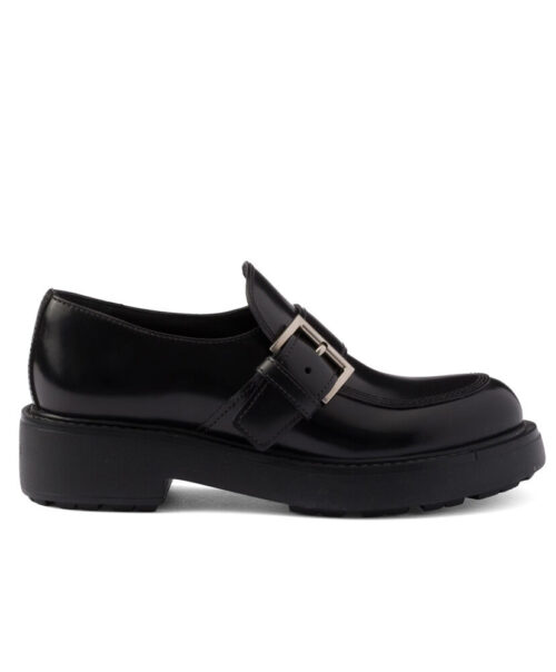 Prada Women's Brushed Leather Loafers 1D707N Black