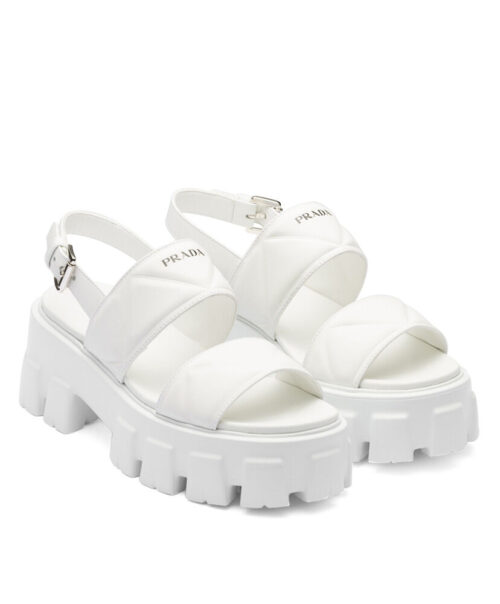 Prada Women's Monolith Leather Sandals 1X040N