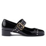 Prada Women's Patent Leather Mary Jane Pumps 1I816N Black