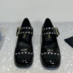 Prada Women's Patent Leather Mary Jane Pumps 1I816N Black